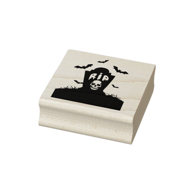 Spooky Halloween RIP Head Stone Gummistempel (Stempel)