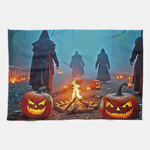 Spooky Halloween Ritual Design Geschirrtuch