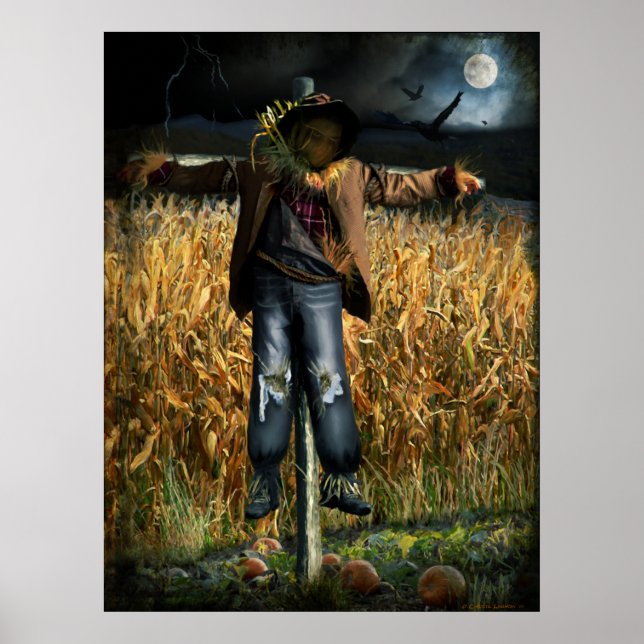 Spooky Halloween Scarecrow Poster (Vorne)