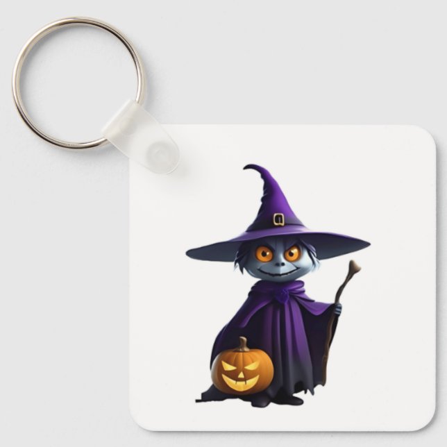 "Spooky Halloween Schlüsselring mit einzigartigem  Schlüsselanhänger (Vorderseite)