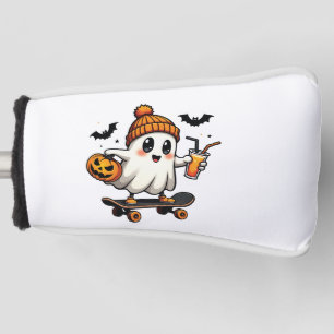 Spooky Halloween Skaten Pumpkin Spice Ghost Fall Golf Headcover