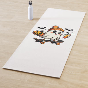 Spooky Halloween Skaten Pumpkin Spice Ghost Fall Yogamatte