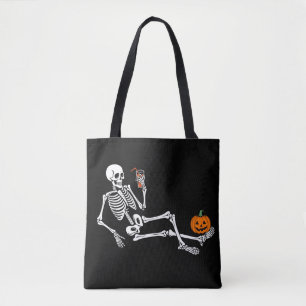 Spooky Halloween Skeleton Sippin Pumpkin Gewürz Tasche