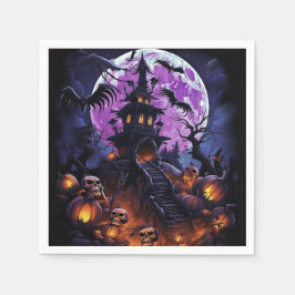 Spooky Halloween Skeleton Skull Spuk House Serviette