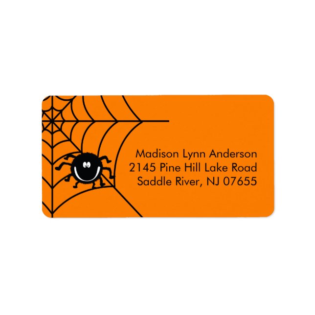 Spooky Halloween Spider Rücksendeadressen-Aufklebe Adressaufkleber (Vorne)