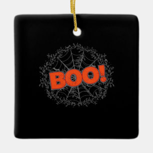 Spooky Halloween Spider Web Boo Geschenkidee Keramikornament