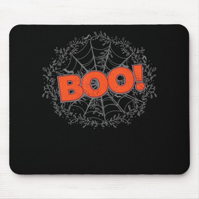 Spooky Halloween Spider Web Boo Geschenkidee Mousepad (Vorne)