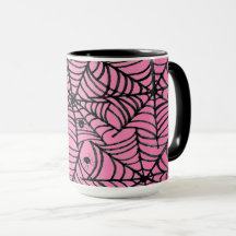 Spooky Halloween Spider Webs auf Pink