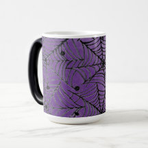 Spooky Halloween Spider Webs on Purple