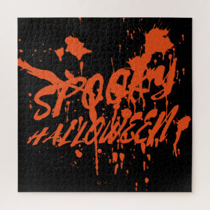 Spooky Halloween Splash Retro Red Orange Horror