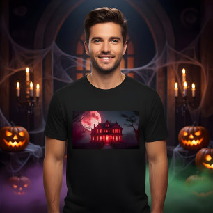 Spooky Halloween Spuk Hausdesign T-Shirt