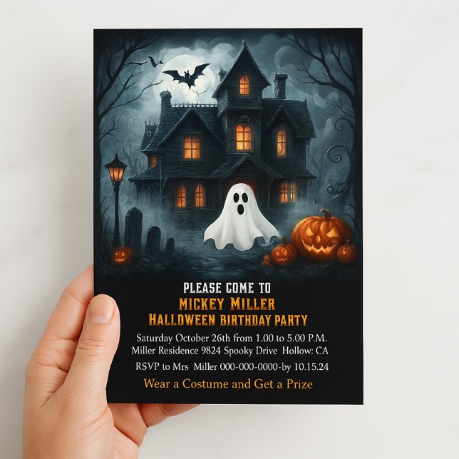 Spooky Halloween Spuk House Kindergeburtstag Party Einladung (Von Creator hochgeladen)