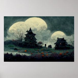 Spooky Halloween Spuk House Poster