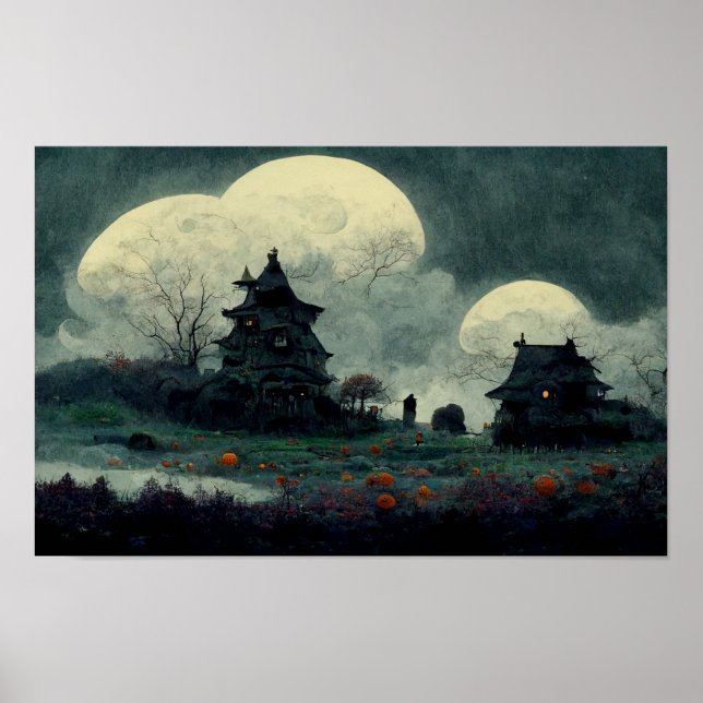 Spooky Halloween Spuk House Poster (Vorne)