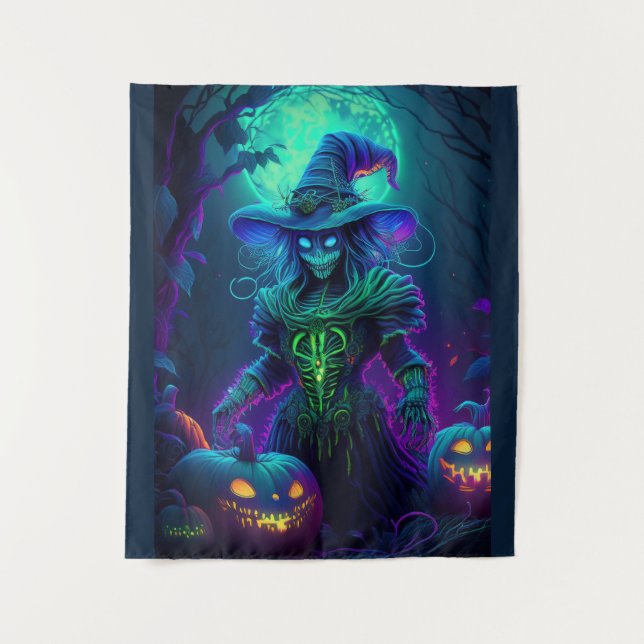 Spooky Halloween Spuk Scare Crow Wandteppich (Vorderseite)