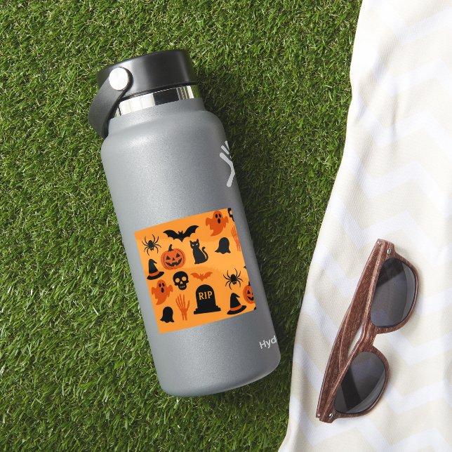 Spooky Halloween Sticker - Schwarz & Orange (HydroFlask Insitu)