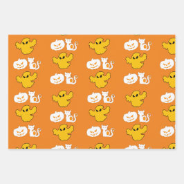 Spooky Halloween Symbole BOO Kürbislaternen Moon Geschenkpapier Set
