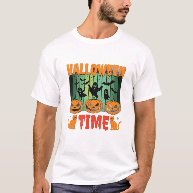 Spooky Halloween T‑Shirt – Ghostly Typography for  T-Shirt (Vorderseite)