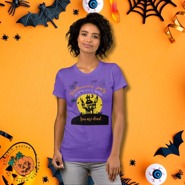 Spooky Halloween T - Shirt - Spuk Haus & Ghosting (Von Creator hochgeladen)
