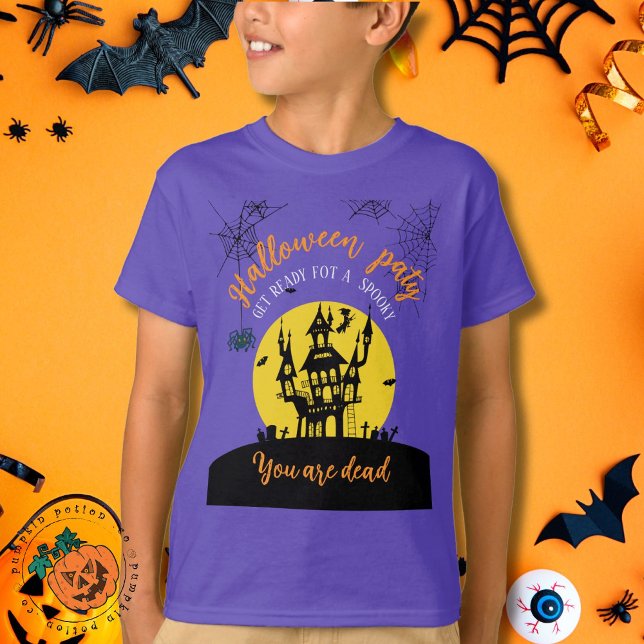 Spooky Halloween T - Shirt - Spuk Haus & Ghosting (Von Creator hochgeladen)