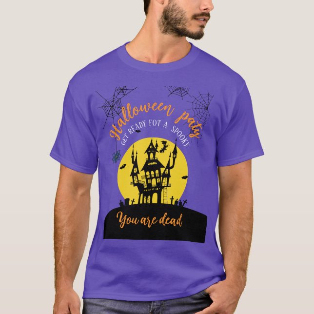 Spooky Halloween T - Shirt - Spuk Haus & Ghosting (Vorderseite)