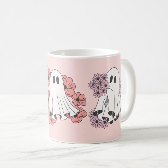 Spooky Halloween-Tasse - Kürbis, Ghost & Hexenmant Kaffeetasse (VorderseiteRechts)