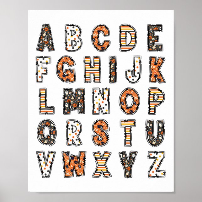 Spooky Halloween Teacher Alphabet Poster (Vorne)