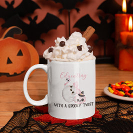 Spooky Halloween Teacher Zweifarbige Tasse