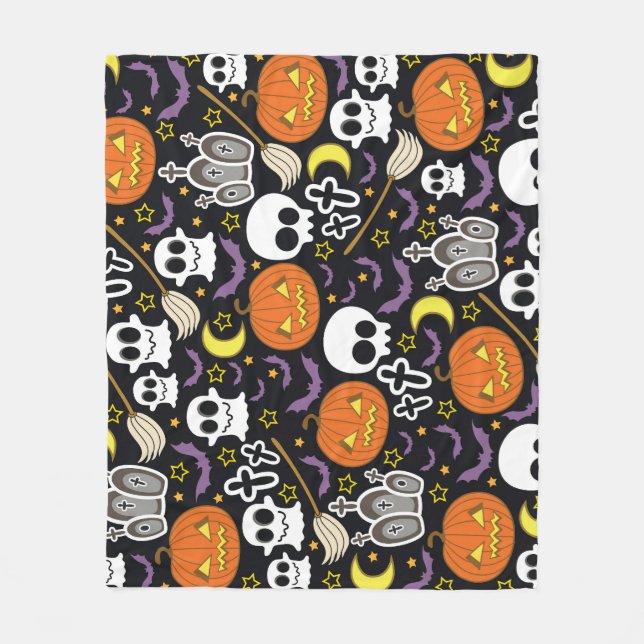 Spooky Halloween: Thematisches Hintergrunddesign. Fleecedecke (Vorderseite)