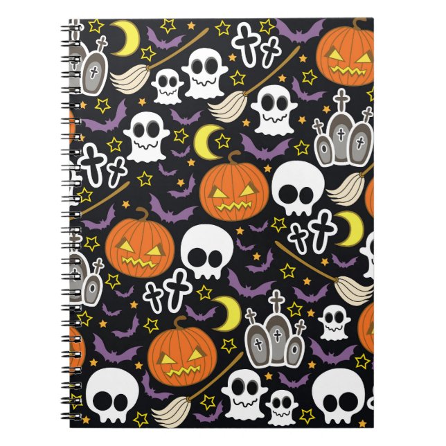 Spooky Halloween: Thematisches Hintergrunddesign. Notizblock (Vorderseite)