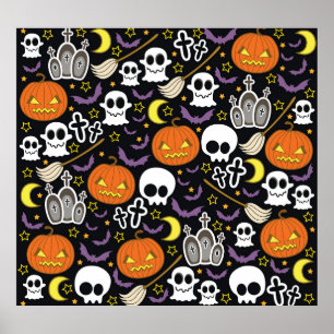 Spooky Halloween: Thematisches Hintergrunddesign. Poster