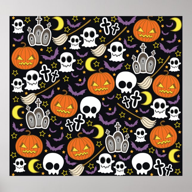 Spooky Halloween: Thematisches Hintergrunddesign. Poster (Vorne)