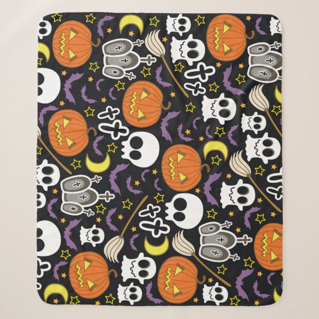 Spooky Halloween: Thematisches Hintergrunddesign. Sherpadecke (Vorderseite)