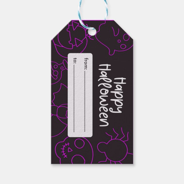 Spooky Halloween Treat Label Geschenkanhänger (Vorderseite)
