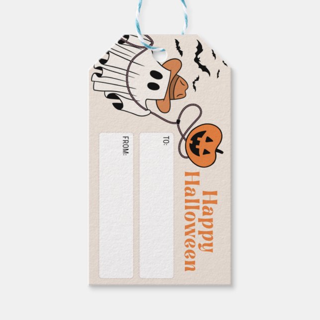 Spooky Halloween Treat Label Geschenkanhänger (Vorderseite)
