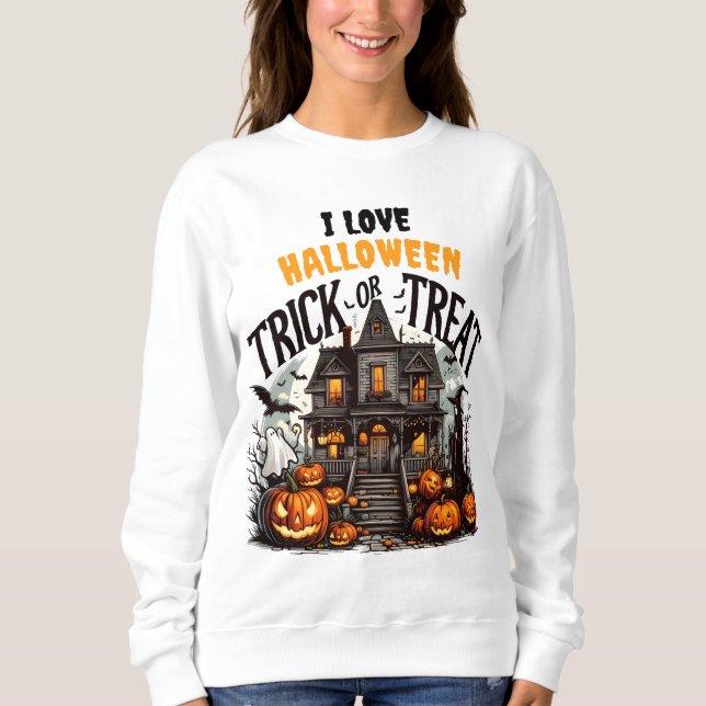 Spooky Halloween-Trick oder -Leckerei Sweatshirt (Vorderseite)