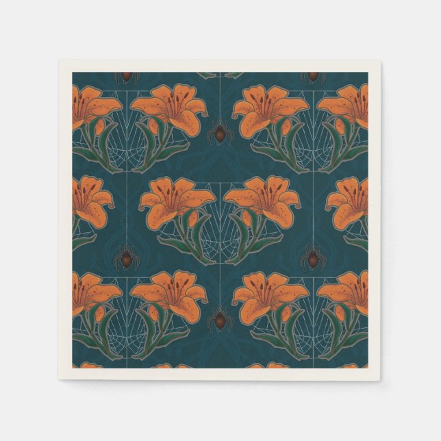 Spooky Halloween Whimsical Vintag Style Serviette (Vorderseite)