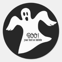 Spooky Halloween White Ghost Sprichwort BOO!