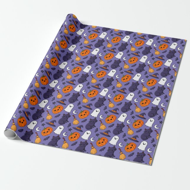 Spooky Halloween Wrapping Paper Geschenkpapier (Ungerollt)