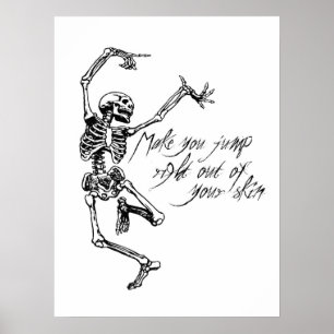 Spooky Halloween Zitat Skelett tanzen Poster