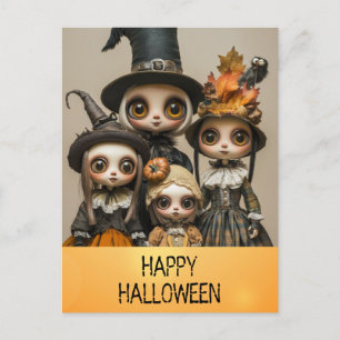 Spooky Happy Halloween Anime Girl Postkarte