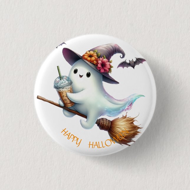 Spooky Happy Halloween Button (Vorderseite)