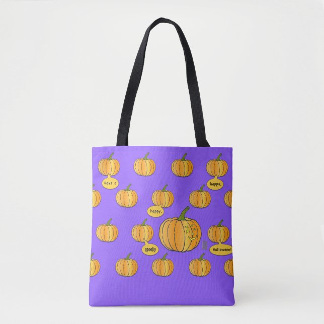 Spooky Happy Halloween Pumpkin Patch Tasche (Vorderseite)