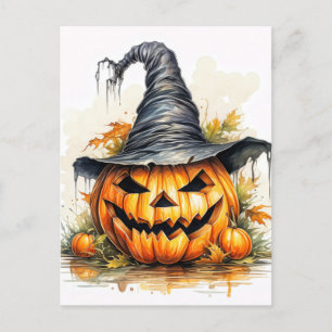 Spooky Happy Halloween Pumpkin Postkarte