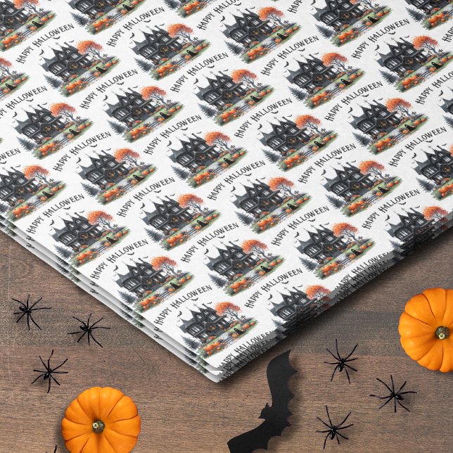 Spooky Happy Halloween Seidenpapier (Spooky Happy Halloween Tissue Paper )