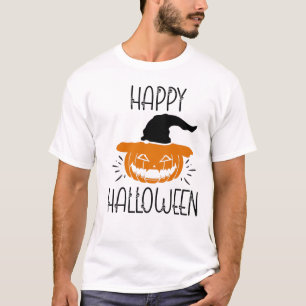 Spooky Happy Halloween Skulls und Pumpkin T-Shirt