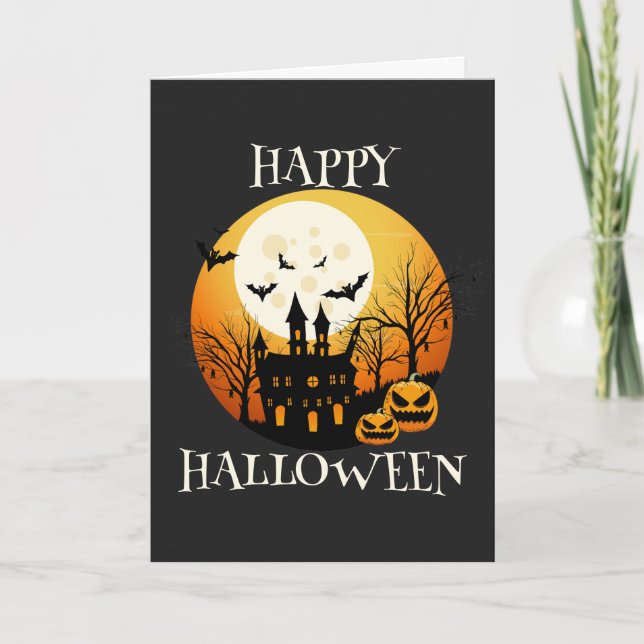 Spooky Happy Halloween Spuk House Karte (Vorderseite)