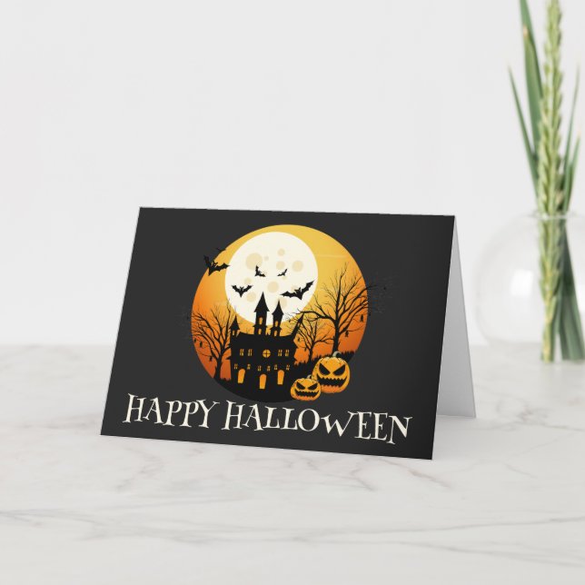 Spooky Happy Halloween Spuk House Karte (Vorderseite)