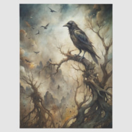 Spooky Haunting Fantasy Gothic Raven  Seidenpapier