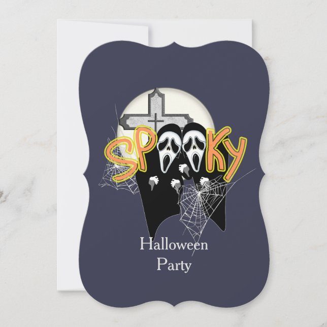 Spooky haunting schreie Geistergesicht Halloween Einladung (Vorderseite)